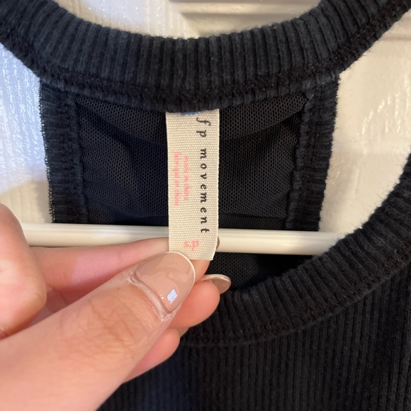 Free People Movement Black Cutout Racerback Ribbed Tank - Picture 2 of 6